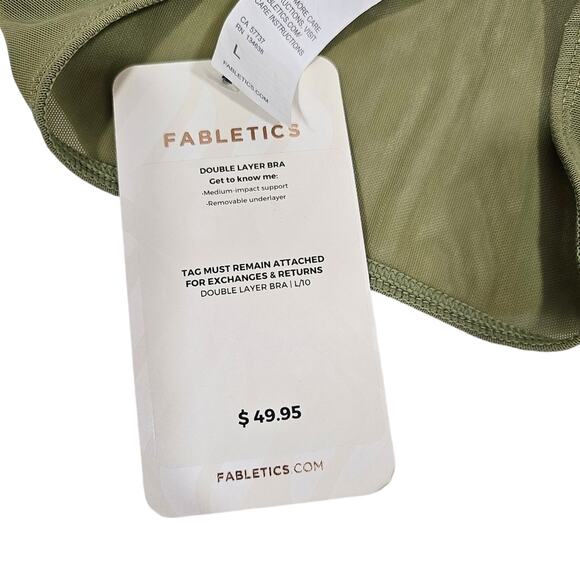 Fabletics Green Double Layer Bra Top *Top Layer Only! - Picture 5 of 5